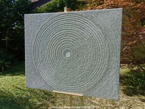 ZAKÁZKOVÁ REALIZACE - ZEN MANDALA ... RENOSPOND ... - original, plátno 160x130cm, akryl s diamantovými křišťály