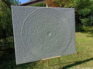 ZAKÁZKOVÁ REALIZACE - ZEN MANDALA ... RENOSPOND ... - original, plátno 160x130cm, akryl s diamantovými křišťály