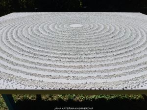 ZAKÁZKOVÁ REALIZACE - ZEN MANDALA ... RENOSPOND ... - original, plátno 160x130cm, akryl s diamantovými křišťály