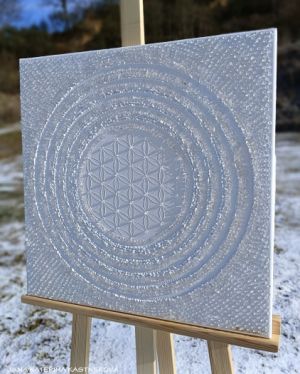 … MOTIV MANDALA – KVĚT ŽIVOTA … - original, plátno 50x50cm, akryl s diamantovými křišťály